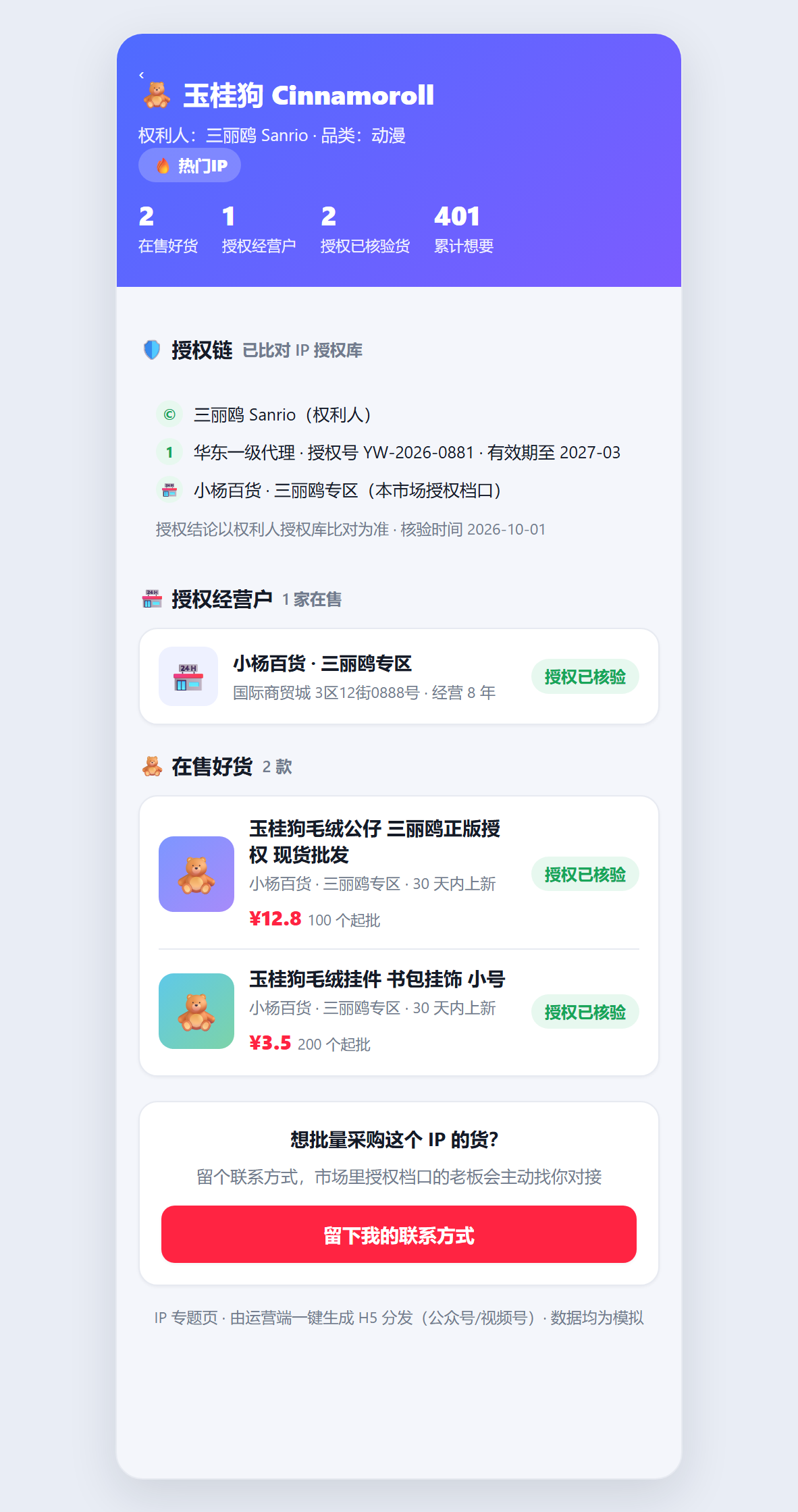 IP 专题聚合页（H5 分发载体）