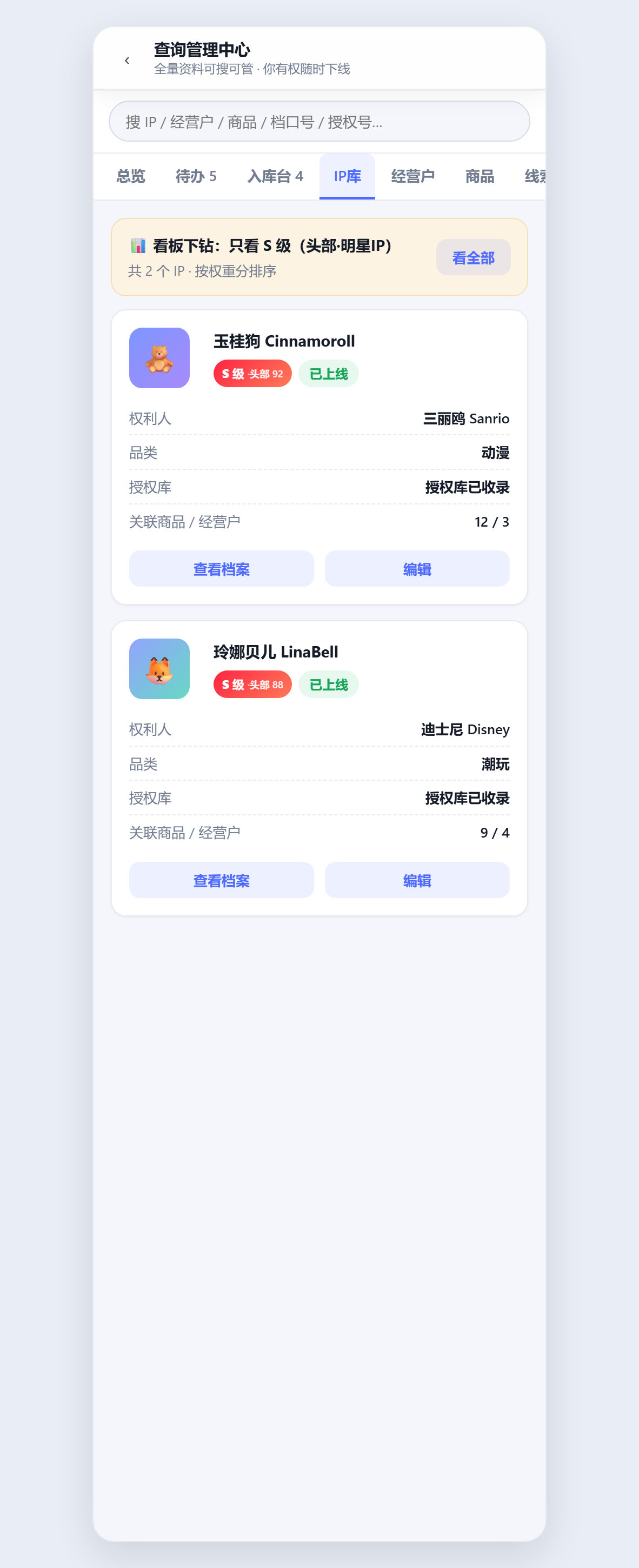 IP 库按分层分组（只看 S 级）
